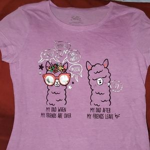 Size 10 Justice Llama Shirt